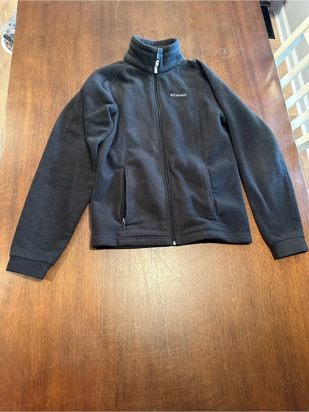 Columbia Youth Black Fleece Jacket, Full Zip Pockets, 18-20 A3: 1185